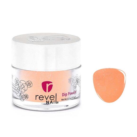 REVEL NAIL D521 SORBET PEACH SHIMMER DIP POWDER NEW SEALED - Picture 1 of 2